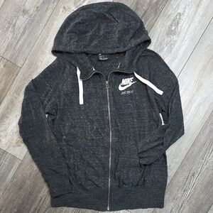 Nike | "Gym Vintage" Light Weight Full Zip-Up Hoodie, Heather Grey